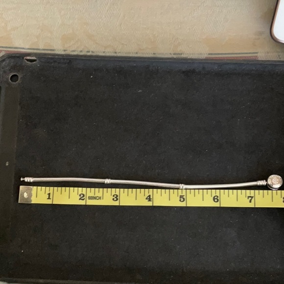 Pandora logo pave’ bracelet silver and 14k gold - Picture 4 of 5